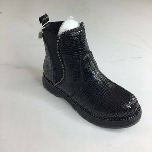 Cafenoir Womens Black Round Toe Chelsea Leather Ankle Boots Size 36 EUR (US 5.5)